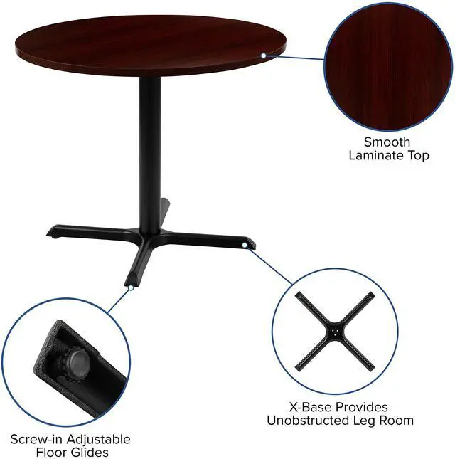 Alt view image 4 of 7 - Mahogany 36" Round Conference Table | Multi-Purpose, Meeting Table, Office Furniture