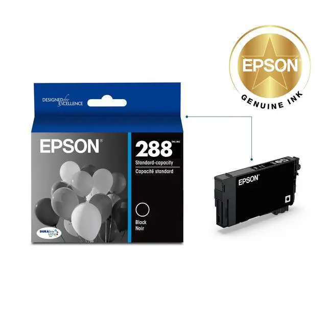 Alt view image 2 of 6 - 288 Genuine Black Ink Cartridge Standard Capacity T288120 | Works With XP-330 XP-340 XP-430 XP-434 XP-440 XP-446 Inkjet Printers