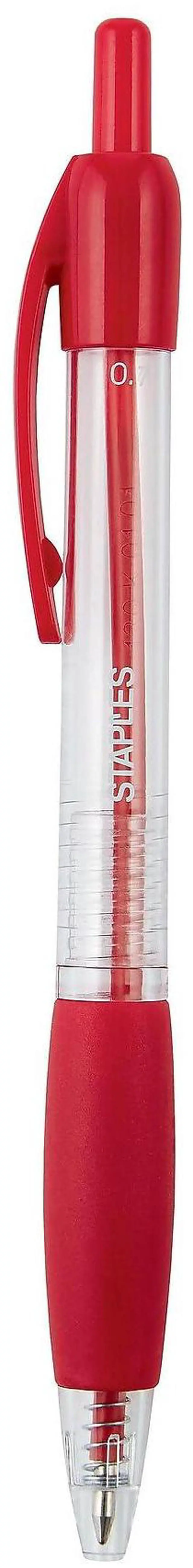 Main image of Retractable Ballpoint Pens, Medium 1.0mm, Red Ink, 36-Pk | Bulk writing pens for offices, classrooms, and administrative use