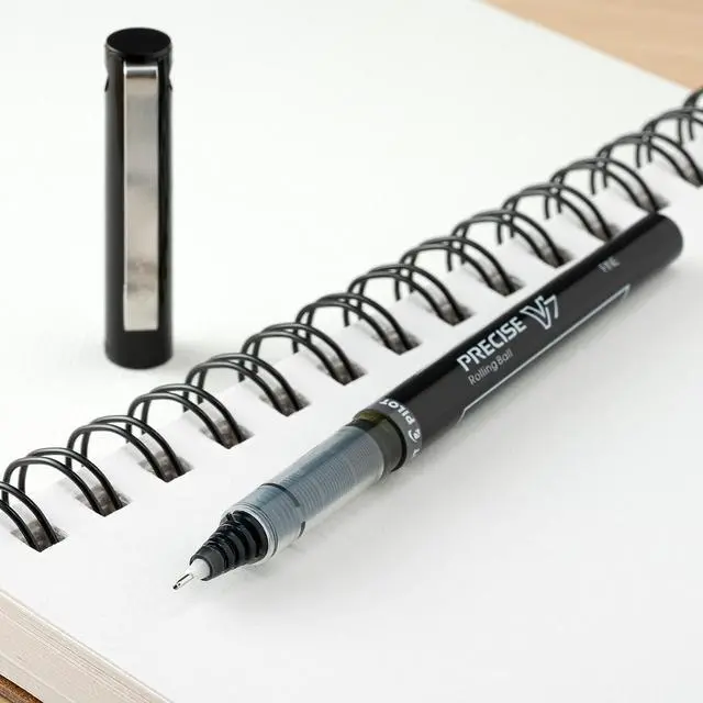 Alt view image 7 of 7 - Precise V7 Stick Rolling Ball Pens, Fine Point (.7mm), Assorted Colors Black/Blue Ink, 4-pk;