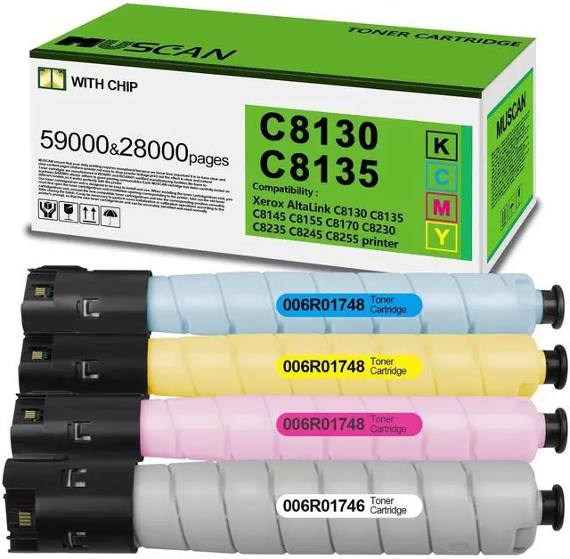 Main image of C8130 C8135 C8145 High Yield Color Toner Cartridge | Replacement 006R01746 006R01747 006R01748 006R01749 Compatible with C8155 C8170 Printer Black Cyan Magenta Yellow