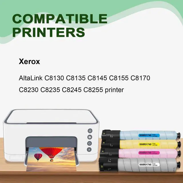 Alt view image 7 of 7 - C8130 C8135 C8145 High Yield Color Toner Cartridge | Replacement 006R01746 006R01747 006R01748 006R01749 Compatible with C8155 C8170 Printer Black Cyan Magenta Yellow