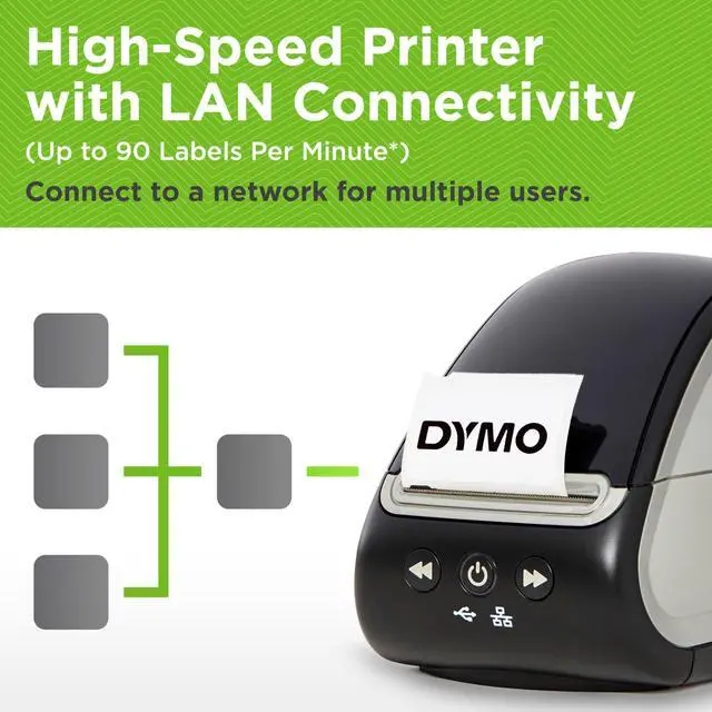 Alt view image 6 of 6 - LabelWriter 550 Turbo Label Printer Bundle Label Maker with Direct Thermal Printing Automatic Includes Address Labels Multipurpose Labels Durable Multipurpose