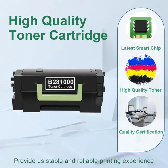 Alt view image 3 of 6 - B2865 B281000 Black Toner Cartridge Compatible with Lexmark B281000 Toner | High Yield Replacement for Lexmark B281000 Toner Cartridge Work for B2865 B2865dw MB2770 MB2770adwhe Printer