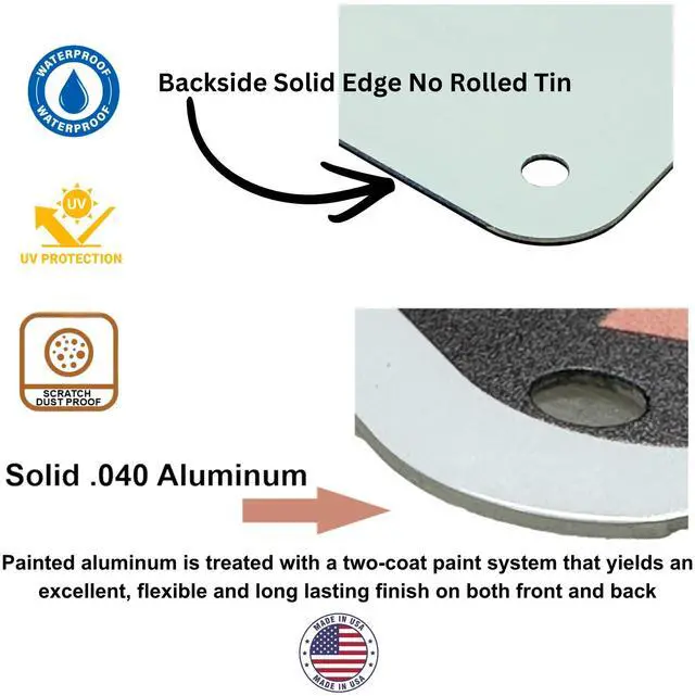 Alt view image 6 of 7 - Custom Signs Outdoor Metal for Home Office Business, Personalized, Door, Porch, Delivery, Man Cave, Shop, Garage, Street. For Outside or Inside Use. Our Metal Signs Are UV Printed Solid Aluminum 18x12