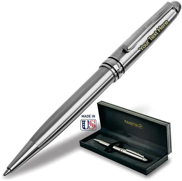 Main image of Customized BallPoint pen with name (MADE IN USA), stainless steel, Silver, luxury engraved pen personalized for men and for women. (BallPoint Silver)