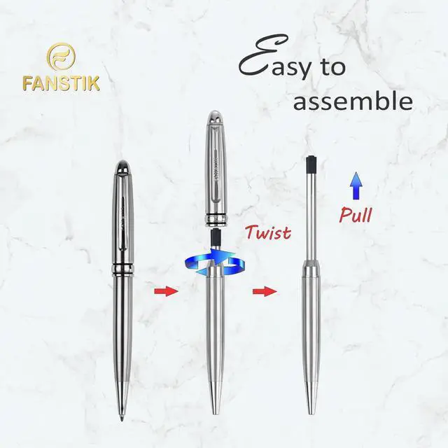 Alt view image 6 of 7 - Customized BallPoint pen with name (MADE IN USA), stainless steel, Silver, luxury engraved pen personalized for men and for women. (BallPoint Silver)