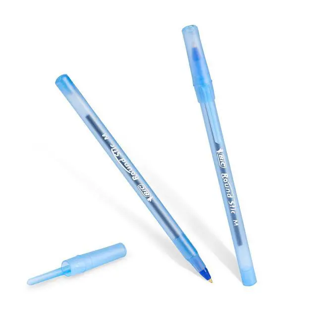 Alt view image 4 of 6 - Round Stic Xtra Life Ballpoint Pen, Medium Point (1.0mm), Blue, Flexible Round Barrel For Writing Comfort, 144-Count