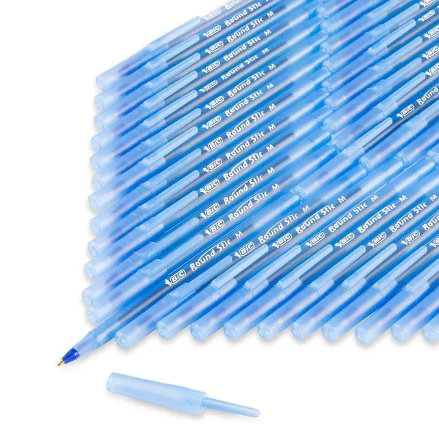 Alt view image 6 of 6 - Round Stic Xtra Life Ballpoint Pen, Medium Point (1.0mm), Blue, Flexible Round Barrel For Writing Comfort, 144-Count