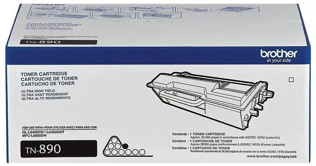 Alt view image 4 of 7 - Brand Name TN-890 Ultra High Yld Toner 20K YLD for HL-L6400DW TN890 | 20000 page yield, ISO IEC 19752 tested, genuine OEM, fits HL-L6400DW, HL-L6400DWT, MFC-L6900DW
