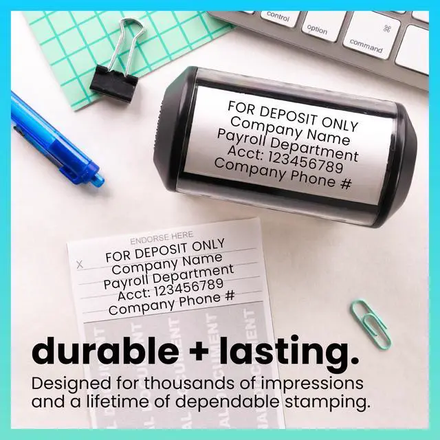 Alt view image 4 of 7 - Bank Deposit Stamp - Ideal for Effiecient Banking Document Management with Deposit Stamps, Perfect for Professional Settings - Choose from 5 Ink Colors (Extra Large)