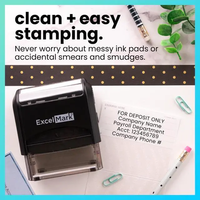 Alt view image 2 of 7 - Bank Deposit Stamp - Ideal for Effiecient Banking Document Management with Deposit Stamps, Perfect for Professional Settings - Choose from 5 Ink Colors (Extra Large)