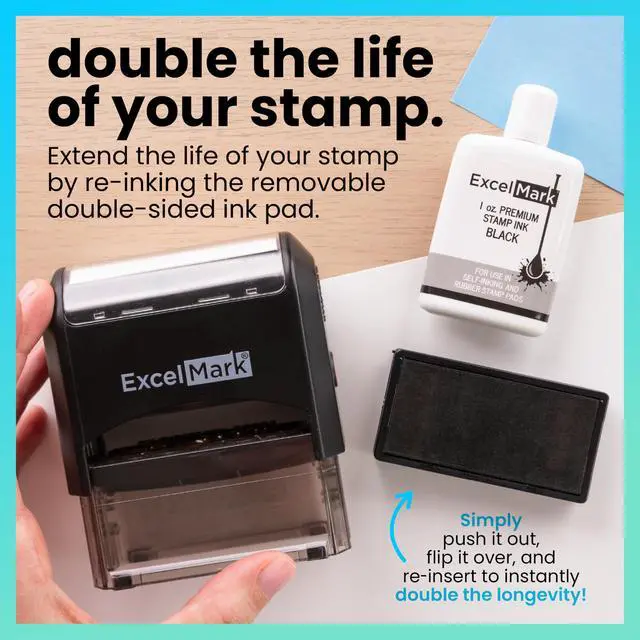 Alt view image 6 of 7 - Bank Deposit Stamp - Ideal for Effiecient Banking Document Management with Deposit Stamps, Perfect for Professional Settings - Choose from 5 Ink Colors (Extra Large)