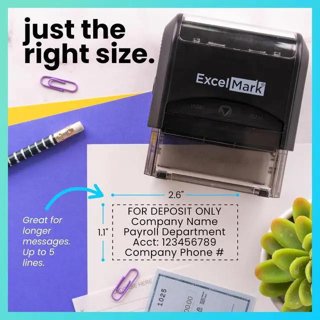 Alt view image 7 of 7 - Bank Deposit Stamp - Ideal for Effiecient Banking Document Management with Deposit Stamps, Perfect for Professional Settings - Choose from 5 Ink Colors (Extra Large)