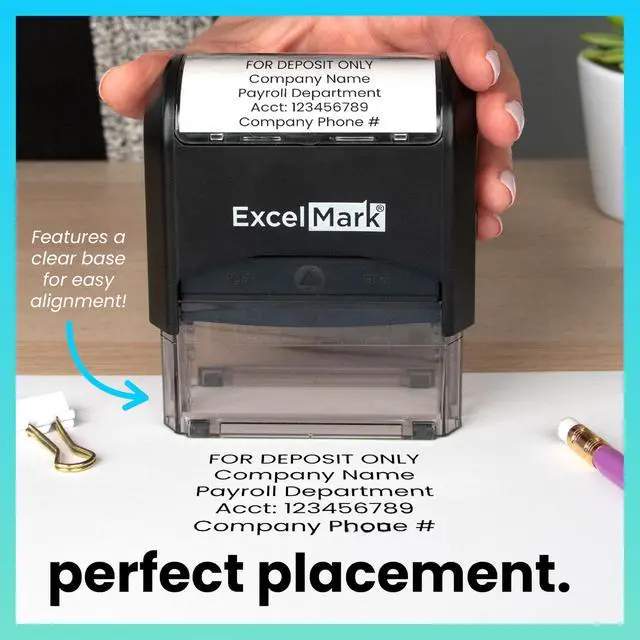Alt view image 5 of 7 - Bank Deposit Stamp - Ideal for Effiecient Banking Document Management with Deposit Stamps, Perfect for Professional Settings - Choose from 5 Ink Colors (Extra Large)