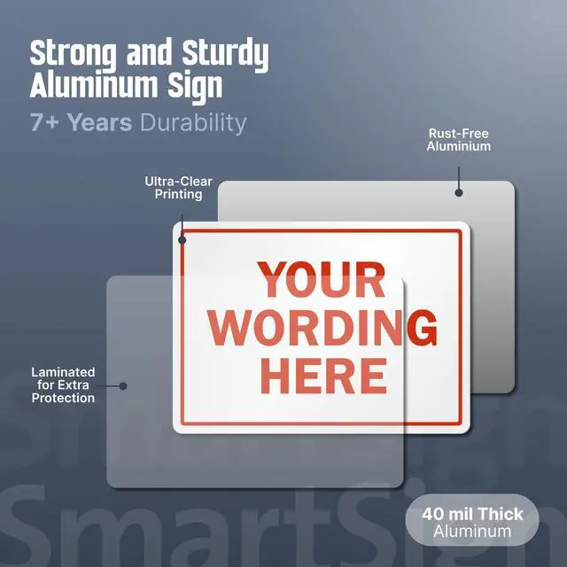Alt view image 2 of 7 - Custom Metal Sign - 10"x14" Personalized Custom Sign for Outside, Delivery, Office, Wedding, Name, Business, AirBnB, Bar - Rust-Free 40 mil Laminated Aluminum, Made in USA