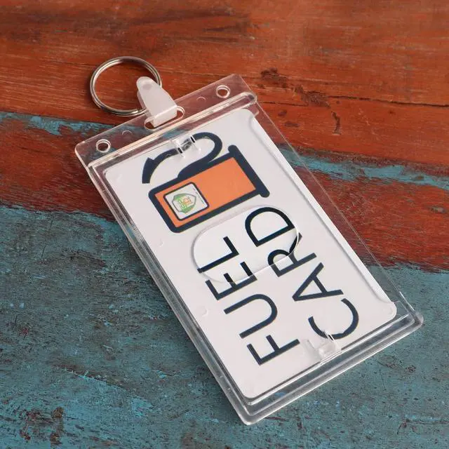 Alt view image 5 of 7 - Rigid Fuel Card Holder with Key Ring - Clear Hard Plastic Card Protector Keychain for Fleet, Gas Cards