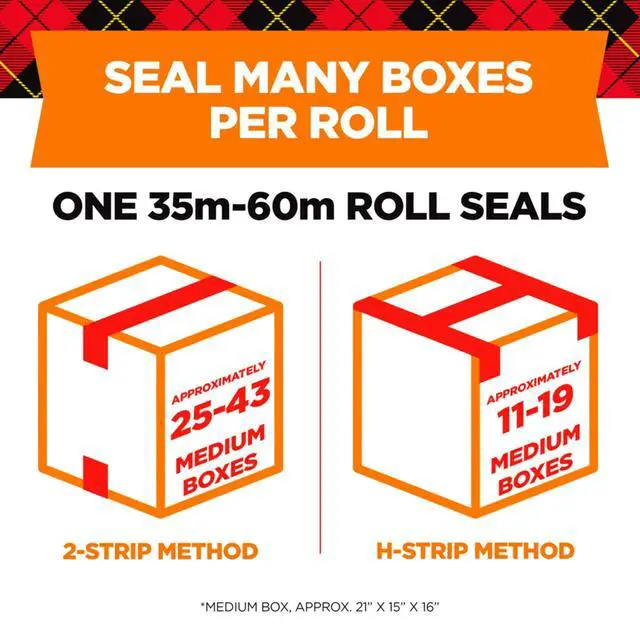 Alt view image 3 of 6 - Long Lasting Storage Packing Tape, Clear, 1.88 in x 38.2 yd | Storage Tape Withstands Extreme Temperatures, 4 Rolls and 4 Tape Dispensers