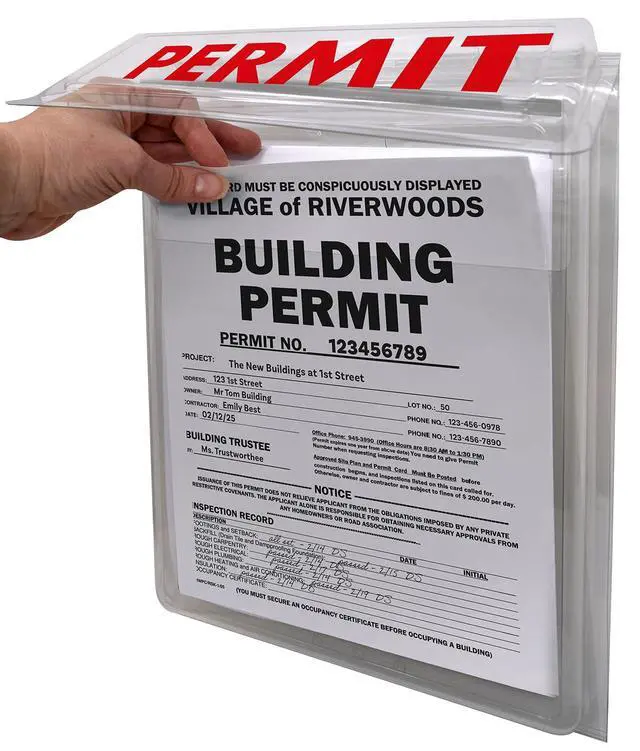 Alt view image 2 of 7 - Outdoor Permit Brochure Box - Easy to Use Take One Document Holder Can Hold 200, 8.5 x 11 Documents, Flyers & Brochures or Other Outdoor Marketing Needs (PERMIT - Box, Pack of 5)