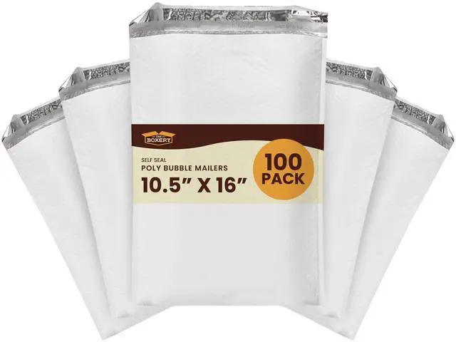 Main image of 10.5x16" #5 Poly Bubble Mailers 100 Pack, Padded Envelopes, Self Seal, Waterproof Shipping Bags for Shipping & Packaging