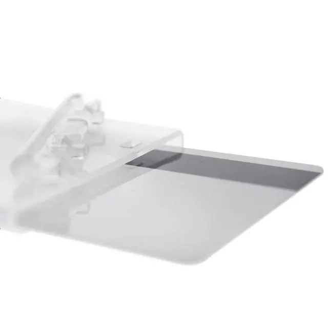 Alt view image 3 of 7 - Bulk 50 Pack - Heavy Duty Horizontal Permanent Locking Badge Holder - Crystal Clear Hard Plastic Case for Photo I.D. Badges or Proximity Cards by