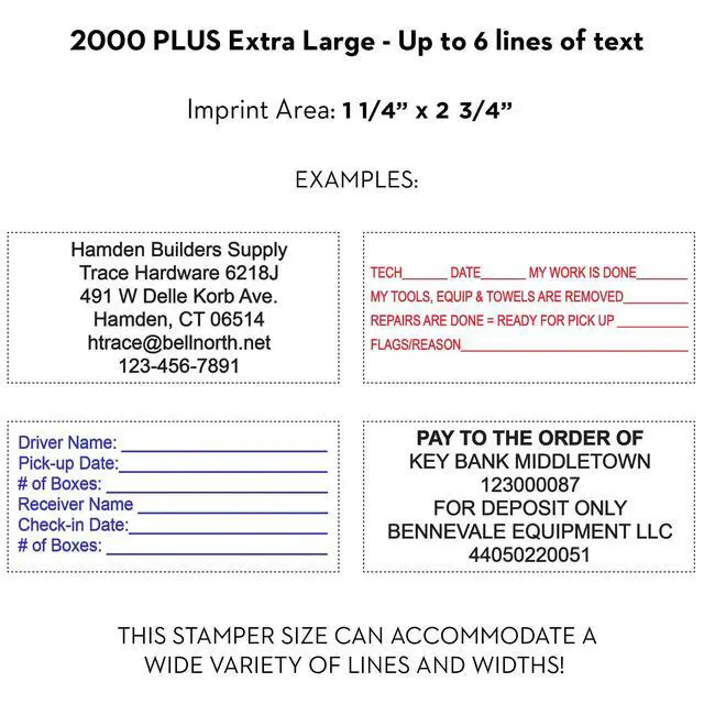 Alt view image 2 of 7 - COLOP Extra Large Size Self Inking Custom Text Stamp - Choose from Many Fonts & 15 Ink Colors