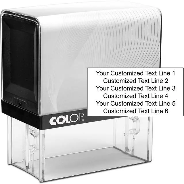 Main image of COLOP Extra Large Size Self Inking Custom Text Stamp - Choose from Many Fonts & 15 Ink Colors