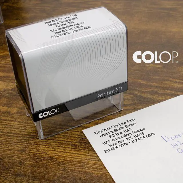 Alt view image 3 of 7 - COLOP Extra Large Size Self Inking Custom Text Stamp - Choose from Many Fonts & 15 Ink Colors