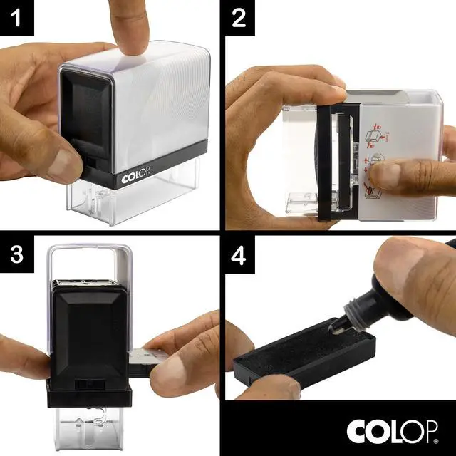 Alt view image 6 of 7 - COLOP Extra Large Size Self Inking Custom Text Stamp - Choose from Many Fonts & 15 Ink Colors