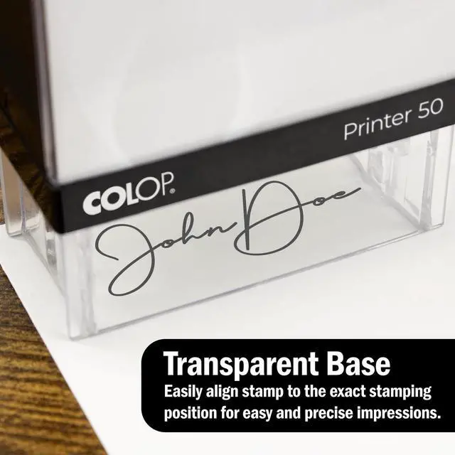 Alt view image 2 of 5 - COLOP Extra Large Size Self Inking Custom Signature Stamp - Choose from 15 Ink Colors