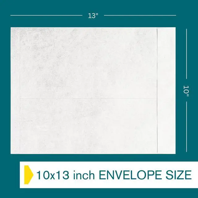 Alt view image 3 of 6 - Tyvek Envelopes 10x13, Tear & Moisture Resistant Construction, Catalog Mailing Envelopes Peel & Seal 10 x 13, Tyvek® Mailer Shipping Envelopes, Bright White, 100/pack
