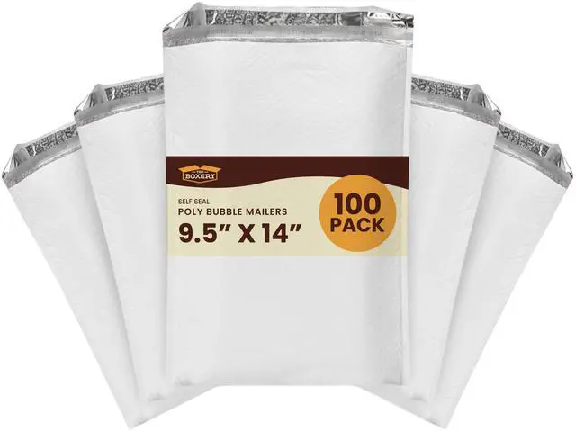 Main image of 9.5x14.5" #4 Poly Bubble Mailers 100 Pack, Padded Envelopes, Self Seal, Waterproof Shipping Bags for Shipping & Packaging