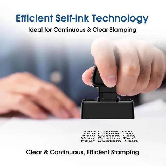 Alt view image 2 of 7 - Custom Stamp Self-Inking - Up to 5 Lines of Personalized Text for Business, Official Documents, Christmas Card, Mail, Forms and Records, Clear & Consistent Impressions, Effortless Stamping