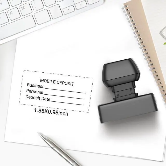 Alt view image 5 of 7 - Custom Stamp Self-Inking - Up to 5 Lines of Personalized Text for Business, Official Documents, Christmas Card, Mail, Forms and Records, Clear & Consistent Impressions, Effortless Stamping