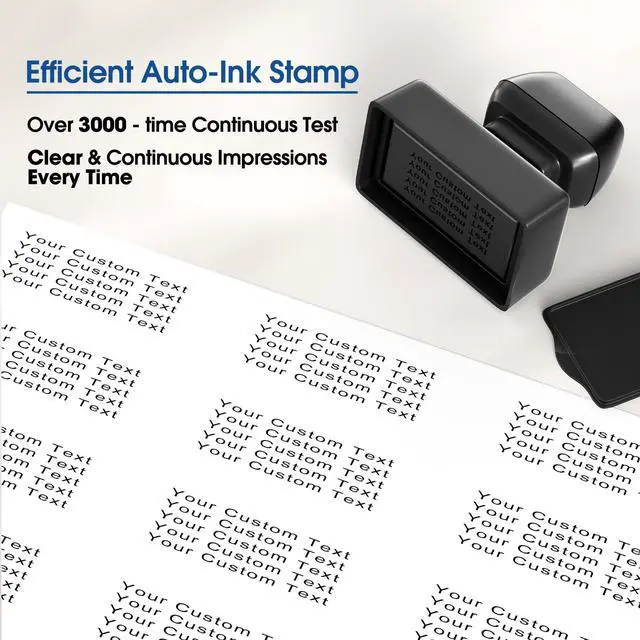 Alt view image 6 of 7 - Custom Stamp Self-Inking - Up to 5 Lines of Personalized Text for Business, Official Documents, Christmas Card, Mail, Forms and Records, Clear & Consistent Impressions, Effortless Stamping