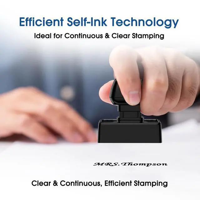 Alt view image 2 of 6 - Self Inking Custom Name Stamp - Personalized 1 Line Stamp for Office, Teacher, Business Label with Clear, Consistent Impressions & Effortless Stamping