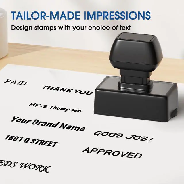 Alt view image 4 of 6 - Self Inking Custom Name Stamp - Personalized 1 Line Stamp for Office, Teacher, Business Label with Clear, Consistent Impressions & Effortless Stamping
