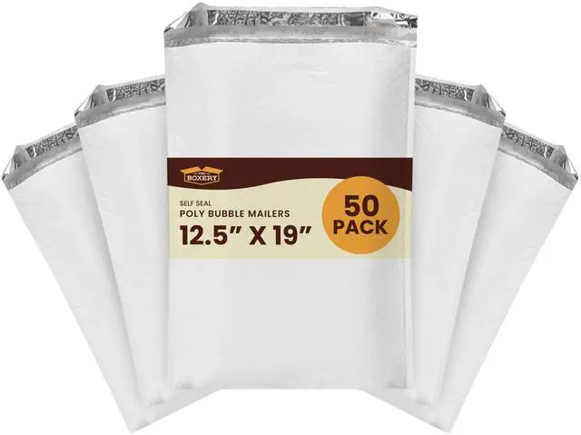 Main image of 12.5x19" #6 Poly Bubble Mailers 50 Pack, Padded Envelopes, Self Seal, Waterproof Shipping Bags for Shipping & Packaging