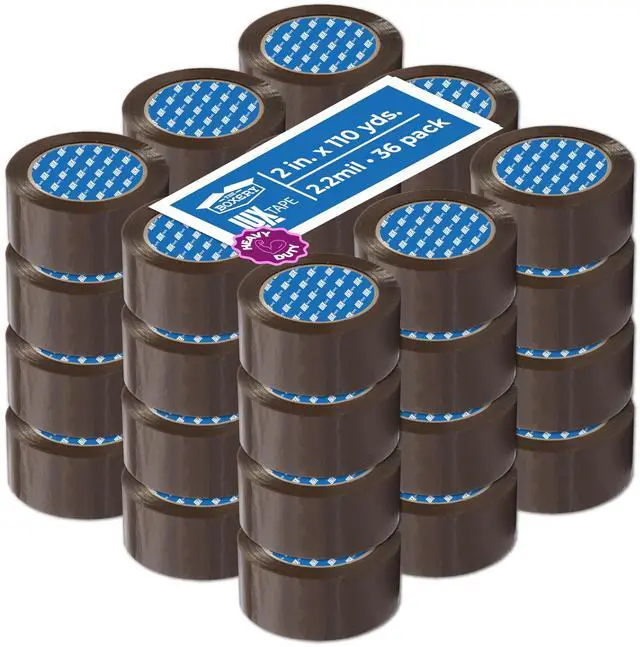 Main image of 2" x 110 Yards Tan Packing Tape 36 Roll Carton Strong Industrial Grade Adhesive for Shipping, Moving & Packaging Heavy Duty 2.2 Mil Box Sealing Tape