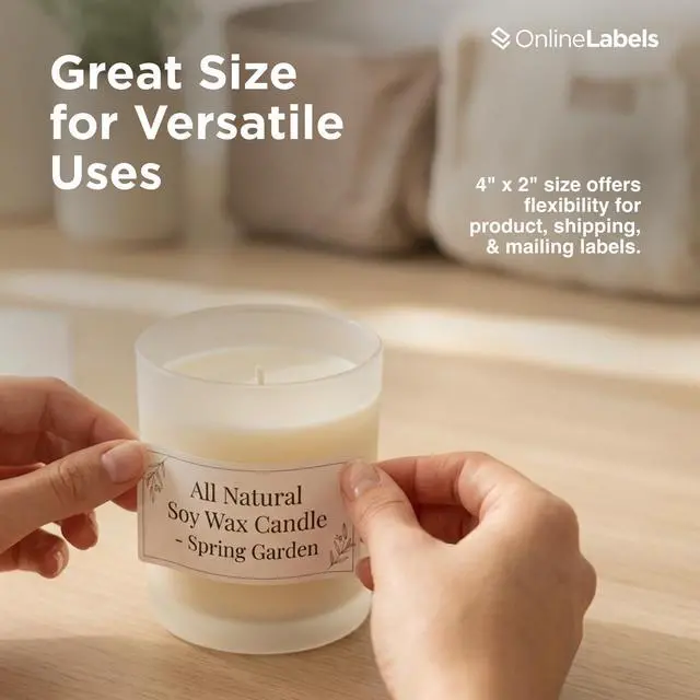Alt view image 6 of 7 - 4 x 2 Rectangle Mailing Labels - Permanent, White Matte - Address, Shipping, Gift - Pack of 250 Labels, 25 Sheets - Inkjet/Laser Printers