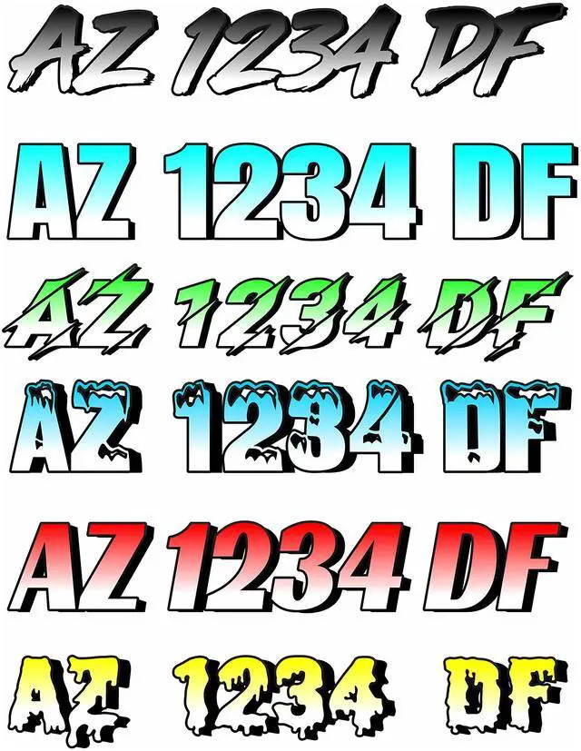 Main image of Boat Numbers and Letters Registration Stickers - 2 Pcs Boat Decals | Personalized Jet Ski Decals, Waterproof, Built for Outdoor Use, Boat Number and Letter Decals, Custom Fonts, Color and Sizes