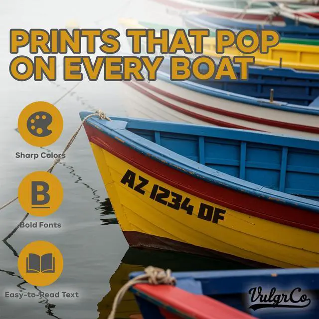 Alt view image 6 of 7 - Boat Numbers and Letters Registration Stickers - 2 Pcs Boat Decals | Personalized Jet Ski Decals, Waterproof, Built for Outdoor Use, Boat Number and Letter Decals, Custom Fonts, Color and Sizes