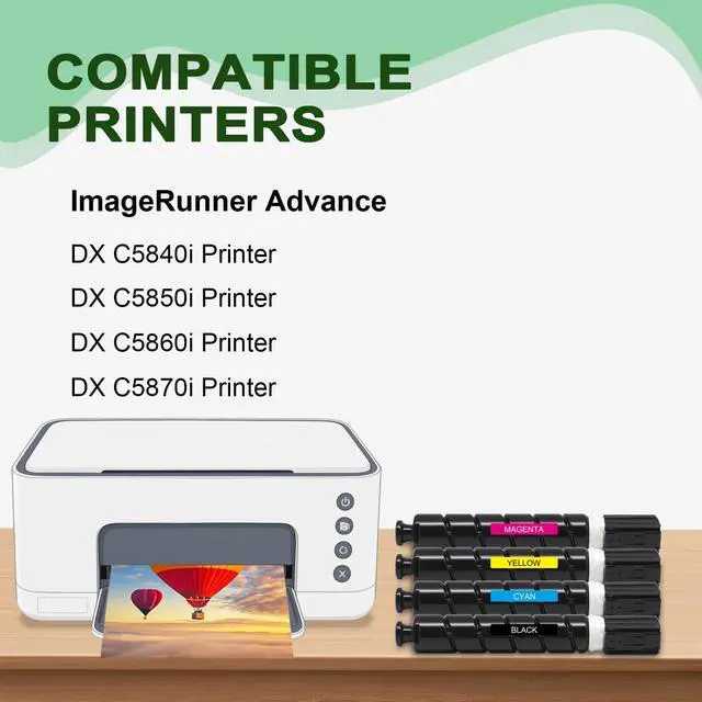 Alt view image 2 of 6 - GPR61 High Yield Toner Cartridge 4-Pack | Black Cyan Magenta Yellow Replacement for Canon GPR-61 Compatible with ImageRunner Advance DX C5840i C5850i C5860i C5870i