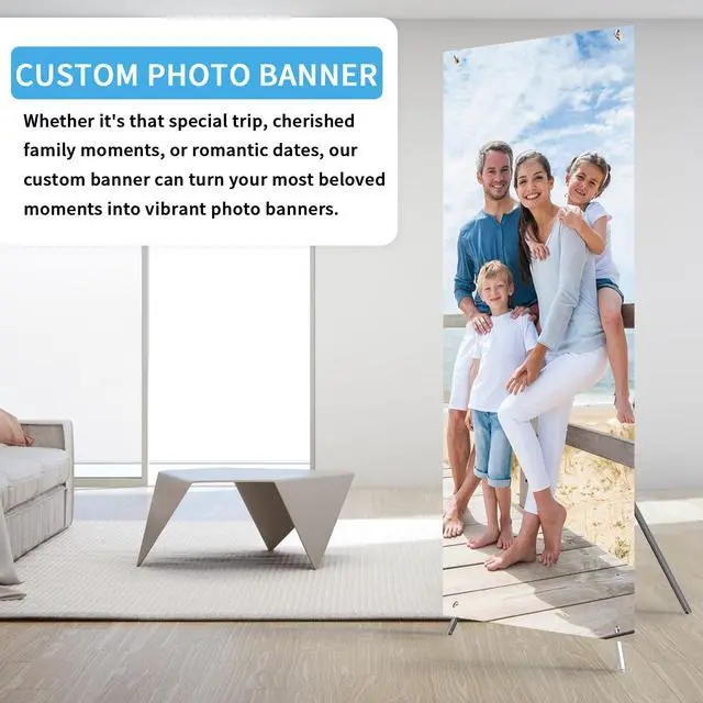 Alt view image 7 of 7 - Custom Banner with X Stand 31.5" X 70.86", Banners and Signs Customize, Custom Retractable Banner with Travel Bag for Display, Store, Wedding, Graduation, Outdoor Indoor Events