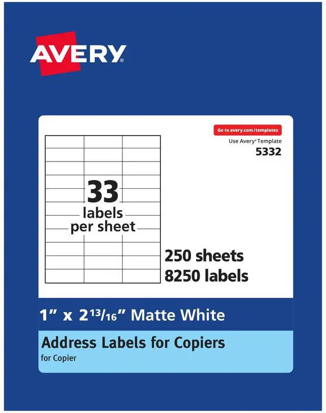 Main image of ® Address Labels for Copiers, 1" x 2-13/16", 8,250 White Labels (5332)