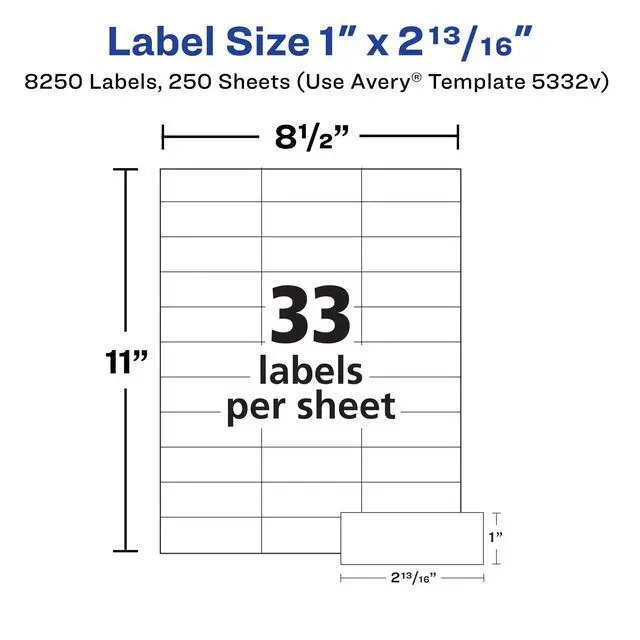 Alt view image 7 of 7 - ® Address Labels for Copiers, 1" x 2-13/16", 8,250 White Labels (5332)