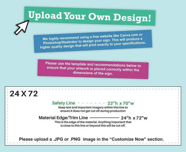 Alt view image 3 of 7 - Personalized Vinyl Banner Vinyl Printed Customizable Banner for Indoor and Outdoor Use (2'x6')