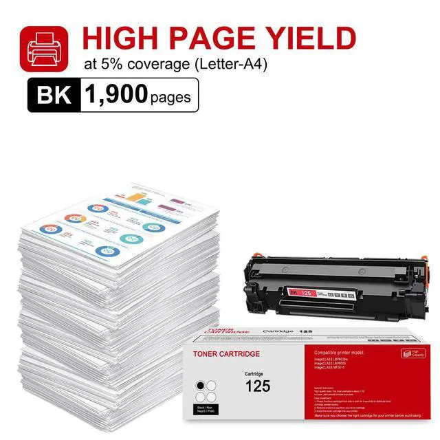 Alt view image 3 of 5 - 3 Pack 125 3484B001AA Black Toner Cartridge: Compatible CRG 125 3484B001AA Replacement for Canon ImageCLASS LBP6030w ImageCLASS LBP6000 ImageCLASS MF3010 Printer
