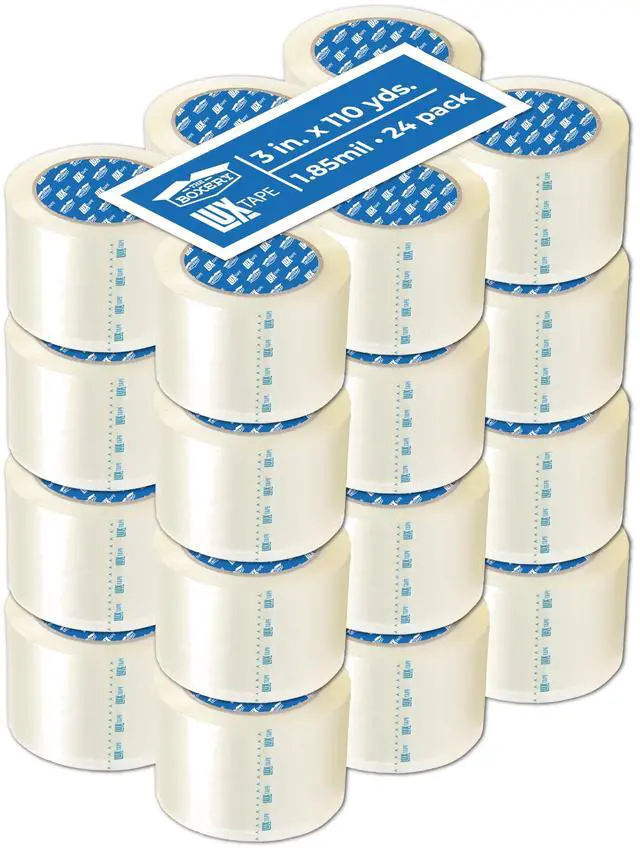 Main image of 3" x 110 Yards Clear Packing Tape 24 Roll Carton Warehouse Grade Adhesive for Shipping, Moving & Packaging Standard Strength 1.85 Mil Box Sealing Tape