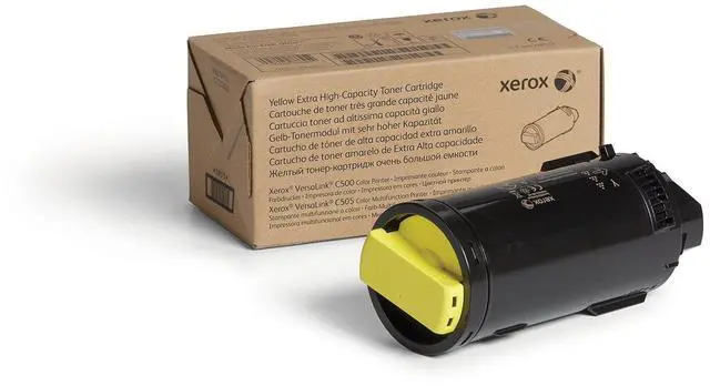 Main image of VersaLink C500/C505 Yellow High Yield Toner | Genuine yellow toner, high 9000 page yield, vivid yellow color, VersaLink C500 and C505 compatibility